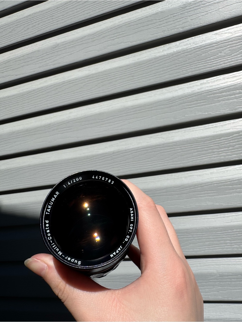 Asahi super-multi-coated takumar 1:4/200 camera lens with case